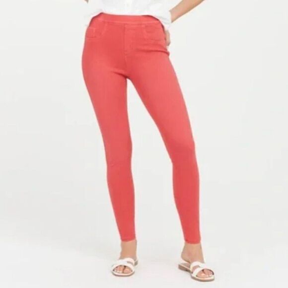 SPANX Jean-ish® Ankle Leggings Island Red Large NWT - Picture 1 of 6